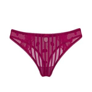Victorias Secret The Lacie Lacie Sheer Heritage Thong Panty Fresh Jam Size L